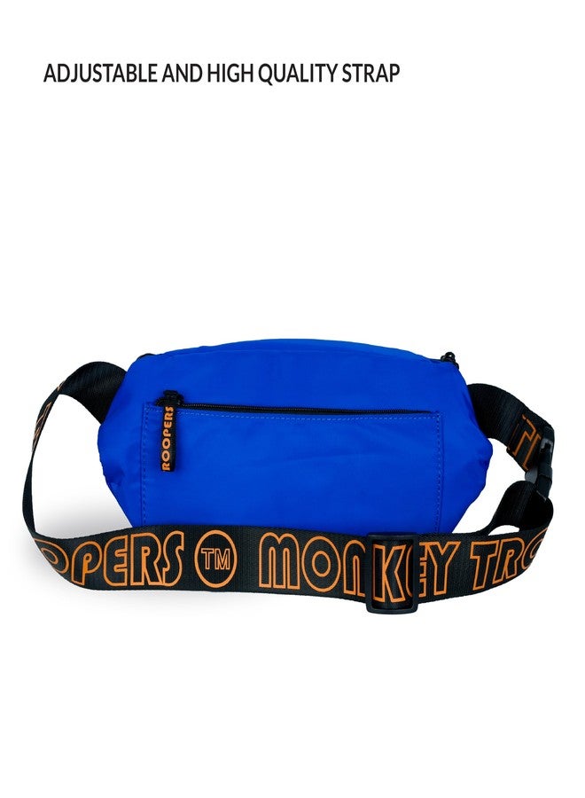 MONKEY TROOPERS Vibe Waist Bag, Crossbody, Fanny Pack, Chest Bag for Men Women Girls Boys, Lightweight, 4L Capacity, Travel, Hikking, Casual, Dailyuse, Water Resistant (Blue/White) - Image 5